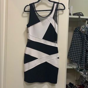 Bebe black and white dress size medium